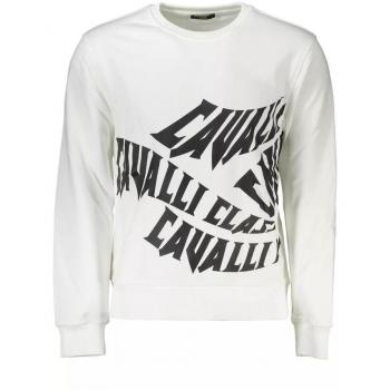 Cavalli Class White Cotton Sweater - XXL