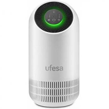 Ufesa PF4500 Purificador de Aire con Sistema de Filtrado 3 Capas: Pre filtro + Carbono Activo + HEPA. Neutraliza el 99.97% de Polvo y Bacterias, Hasta 40m², 3 Velocidades, Silencioso 30dB