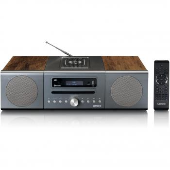Lenco MC-175SI Sistema de Audio para el Hogar Microcadena de Música 40 W Plata, Madera
