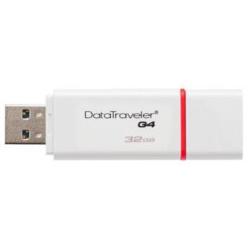 Kingston DataTraveler G4 DTIG4/32 GB - Memoria USB 3.0, 32 GB, Color Blanco/Rojo