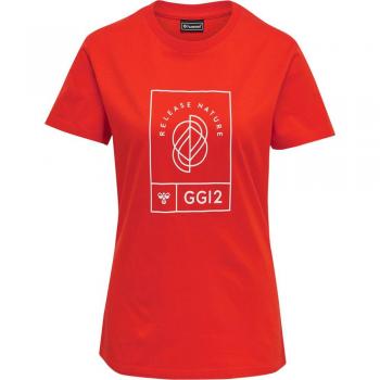Hummel Women's Short Sleeve T-shirt Red XL