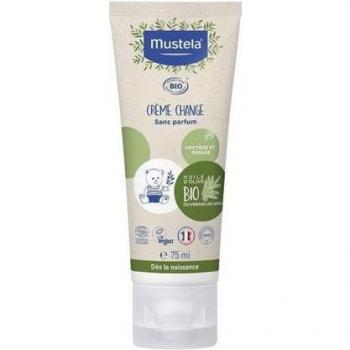 Mustela Crema Pañal BIO 75ml - Crema para el cambio de pañal, formulada con ingredientes de origen natural, sin fragancias ni parabenos, ideal para pieles sensibles y propensas a irritaciones, contiene