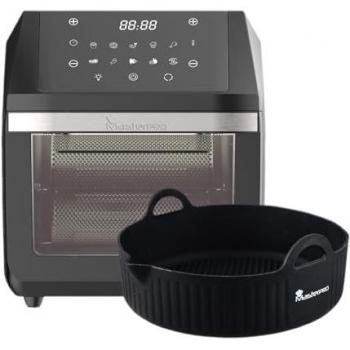 Freidora de Aire MasterPRO Rocket 1100 - Horno sin Aceite, 11L, 1800W, Pantalla LED Táctil y Bandeja Redonda de Silicona