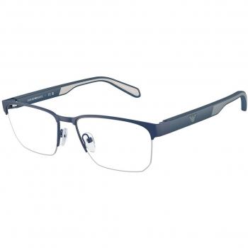 Emporio Armani EA1162 3050 Men's Eyeglasses Blue Size 56 - Geometric Frame - Blue Light Block Available