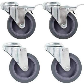 vidaXL Ruedas giratorias con agujero pasador 4 unidades 75 mm