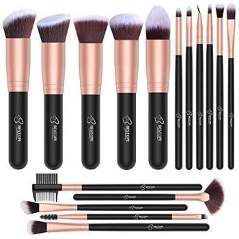 Set de brochas de maquillaje profesional BESTOPE 16 piezas Pinceles de maquillaje Set Premium Synthetic Foundation Brush Blending Face Powder Blush Concealers Kit de pinceles