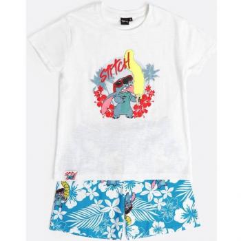 Pijama de niño con estampado de Lilo & Stitch manga corta y cuello redondo