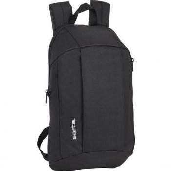 Safta Mini Mochila Casual con Bolsillo Vertical, Color Negro, Hombreras Acolchadas y Ajustables, Espalda Ergonómica, Alta Durabilidad y Resistencia (22 x 39 x 10