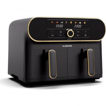 Freidora de aire caliente Klarstein AuraAir Color Touch - 11L, 1700W, 2 compartimentos, 8 programas, temperatura de 80 a 200 °C
