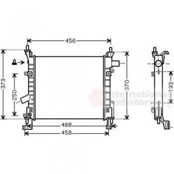Radiador de refrigeración del motor VAN WEZEL 18002373 - Radiador para motor 18002373 International Radiators