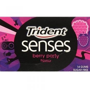 Trident - Senses Berry Party - Chicle sin azúcar con sabor a frutos rojos - 14 chicles - [Pack de 4]