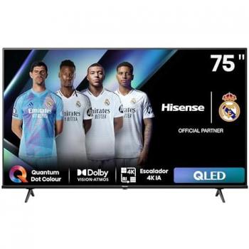 Hisense 75E7NQ - QLED Smart TV 75 Pulgadas, Ultra HD 4K, HDR10, Quantum Dot Colour, Dolby Vision, Dolby Atmos, Modo Juego Plus, 60Hz VRR 120