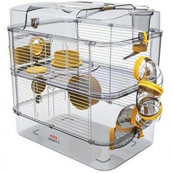 Jaula Zolux Rody3 Duo para hamsters, ratos e gerbos - Dimensiones: 41 x 27 x 40,5 cm - Color: Amarillo - Material: Plástico