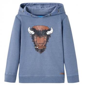 Sudadera infantil con capucha azul melange 104