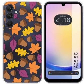 Funda Silicona Transparente para Samsung Galaxy A25 5G con Diseño Otoño y Dibujos