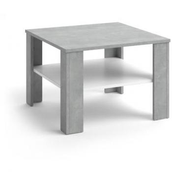 Vicco - Mesa de centro Homer, Hormigón/Blanco, 60 x 42 cm