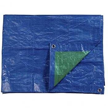 EDM 74992 Toldo Doble Cara Ojales de Metal, Azul/Verde, 4 x 5 M