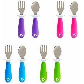 Set de Cuchara y Tenedor Raise Lila Munchkin (Acero Inoxidable, 2 Piezas)