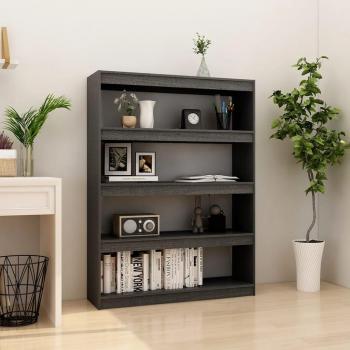 Librería/partición gris 100x30x135,5 cm madera de pino