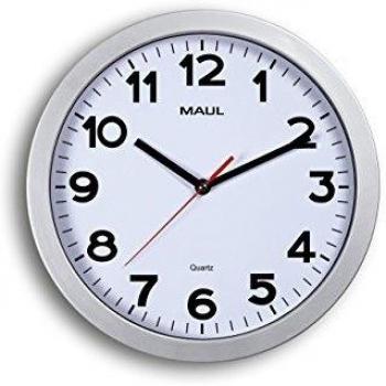 Reloj de Pared MAULstep 30 cm Cuartz Elegante Color Plata y Blanco, Diseño Silencioso y Moderno