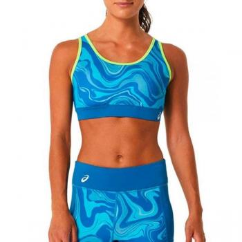 Sujetador Asics Women Graphic Bra 2042a269 Mujer, tipo textil, color azul, diseñado para mujeres