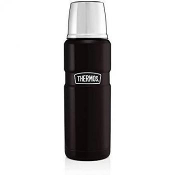 Thermos - Termo (acero inoxidable, 470 ml), negro mate, n/a