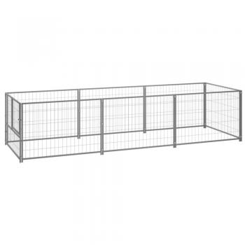 vidaXL Dog Kennel Silver 3 m² Steel