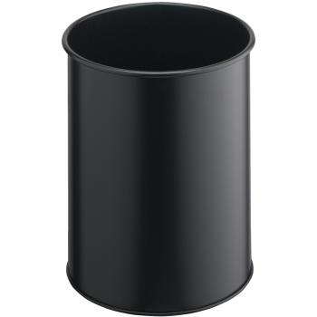 Durable 330101 Basurero redondo de metal, 15 litros, negro