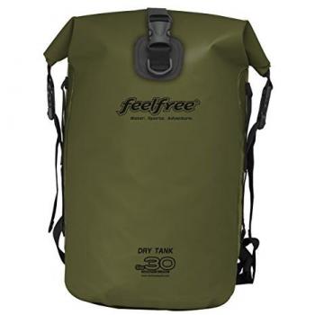 Feelfree Gear Mochila Estanca 30l Verde - Mochila impermeable de 30 litros, color verde oliva, diseñada para actividades al aire libre, con cierre enrollable y correas ajustables para mayor comodidad