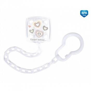 Canpol babies - Cadena para chupete colección newborn baby color blanco