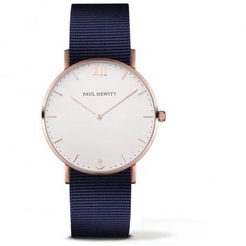 Paul Hewitt Reloj analógico para Unisex de Cuarzo con Correa en Nailon PH-SA-R-St-W-N-20S (39mm)