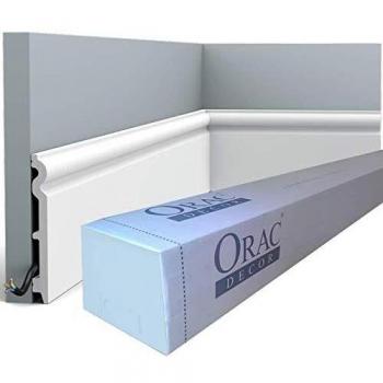 ORAC 36-Meter Complete Baseboard Moulding SX138 - Primed White High Impact Polystyrene
