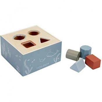 Tiamo Little Dutch 7023 - Juego de Encajar con Formas de Madera, diseño océano, Color Azul