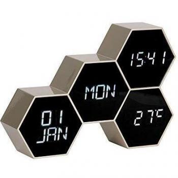 Reloj despertador Karlsson Six in the Mix - Despertador de silicona, diseño moderno, múltiples colores disponibles, pantalla digital, función de alarma ajustable, fácil de usar