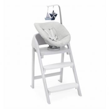 Silla trona evolutiva Crescendo Up CHICCO gris, reclinable, apta para recién nacidos, con diseño ergonómico y ajustable en altura