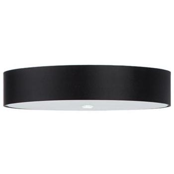 Aplique de techo Skala 70 Negro E27 con Iluminación LED Interior y Acero Vidrio Tela para 6 Bombillas de 20cm