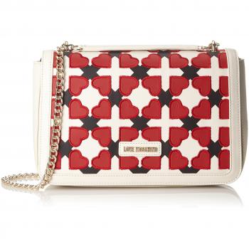 Love Moschino - Borsa Pu Avorio/nero/rosso, Shoppers y bolsos de hombro Mujer, Varios colores