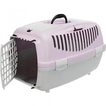 Trixie Capri 2 Transport Box for Dogs and Cats, XS-S, Light Gray/Lilac, 37 x 34 x 55 cm, Up to 8 kg