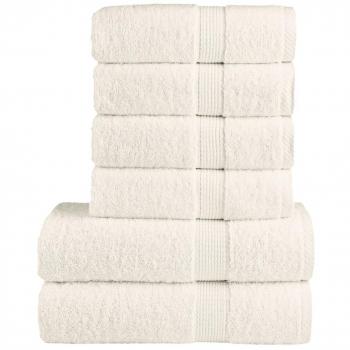 Juego de toallas 6 piezas 100% algodón crema 600 GSM ASciugamani SOLUND