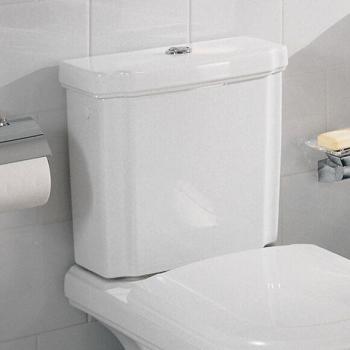 Cisterna Villeroy & Boch Hommage Blanca con CeramicPlus y Botón Económico Cromado