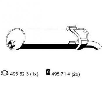 Silenciador trasero ERNST 510004 para Peugeot 306 3/5 puertas