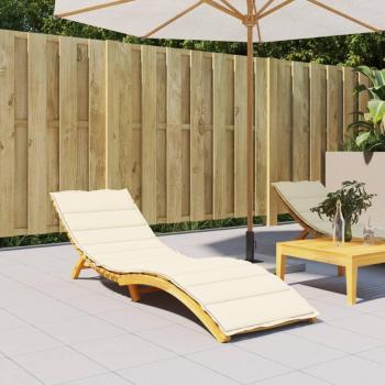Cream Oxford Fabric Sun Lounger Cushion 200x70x3 cm