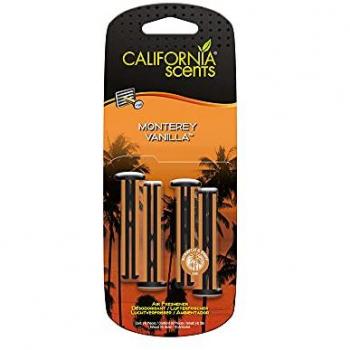 Ambientador para Coche California Scents - Vainilla Monterey - Pack de 4 Bastones de Ventilación