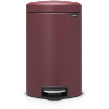 Brabantia NewIcon Cubo de basura de pedal, Acero Inoxidable, Mineral Windsor Red, 12 litros