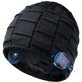 COTOP Gorro de Bluetooth, Musical Beanie Hombre Mujer Bluetooth Tejido Bluetooth 5.0 Gorro de Invierno con Auricular estéreo y micrófono Manos Libres
