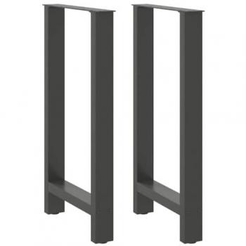 Patas de Mesa de Centro Antracita 2 uds 40x(90-91) cm Acero