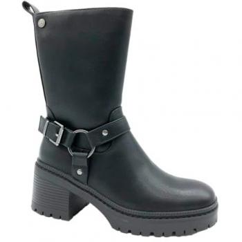 Botas Cortas de Mujer Xti con Cremallera, Color Negro, Talla 37 EU, Estilo Casual