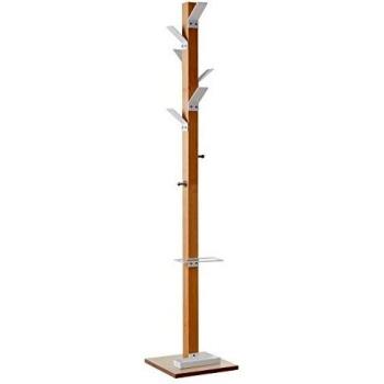 Paperflow easyCloth Plus Perchero Moderno y Soporte para Paraguas, Madera, Ganchos Blancos, Rack & Umbrella Stand