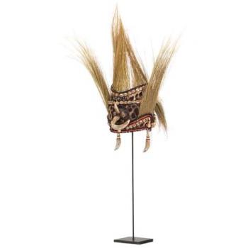 Figura Decorativa de Madera y Conchas Naturales 20x20x80 cm