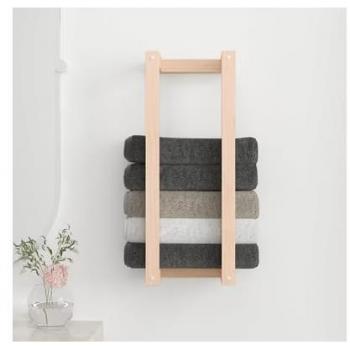 Solid Pine Towel Rack 23x18x60 cm